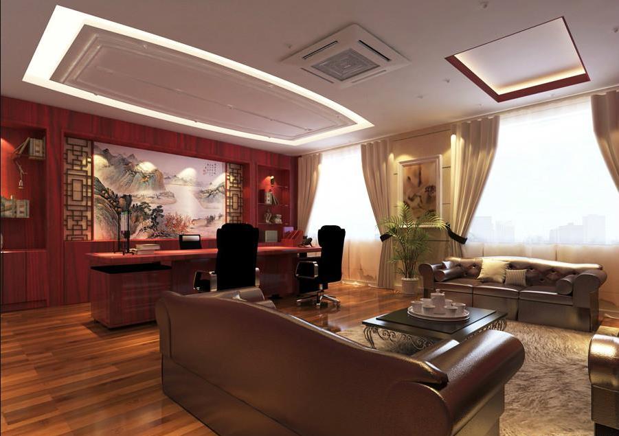 總裁辦公桌與總裁辦公室裝修的案例搭配