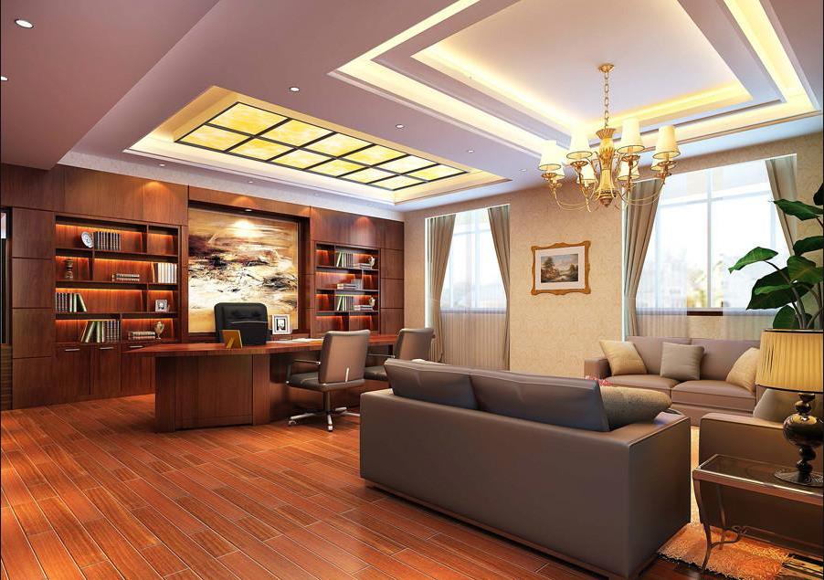 總裁辦公桌與總裁辦公室裝修的案例搭配