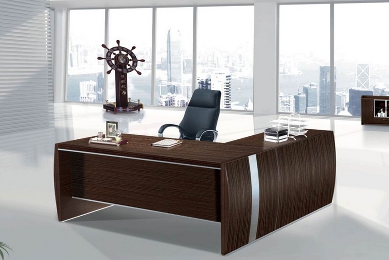 三款深咖色時(shí)尚現(xiàn)代的辦公大班臺圖片案例賞析